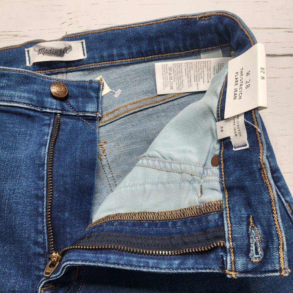 Madewell Super Stretch Flare Jeans Medium Carville Wash Retro High Rise 28 - Picture 7 of 12